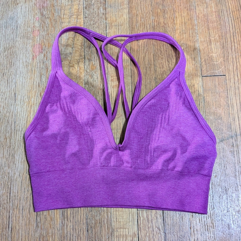 Women's Lulu Purple Strappy Sports Bra